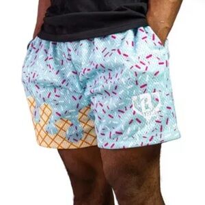 Baseball Lifestyle 101 Men's Ice Cream Shorts - Cotton Candy size large